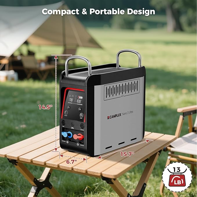 CAMPLUX Nano 3 Ultra, Constant Temperature Portable Propane Water Heater, Rechargeable Water Heater & Shower Pump, CSA Certified Safety, Propane Camping Shower, for RVs, Hiking, Fishing & Glamping