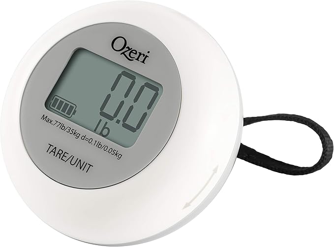 Ozeri Twist-and-Go Kinetic Kitchen and Luggage Scale, Battery-Free