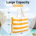 Iioscre Beach Bag for Women, Causal Hobo Pool Bags with Zipper Inner Pocket, Foldable Swim Tote Bag for Vacation Essentials