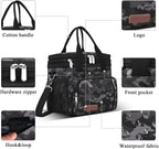 MIYCOO Lunch Bag & Lunch Box for Men Women, Double Deck Leakproof Insulated Soft Large Adult Camping Cooler bag for Work, Beach, Picnic, Travel (Black Camo, 15L)
