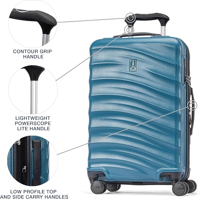 Travelpro Maxlite Air V2 Hardside Expandable Carry on Luggage, 8 Spinner Wheels, Lightweight Hard Shell Suitcase, TSA lock, Teal, Carry On 20-Inch