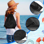 PLULON 6 Pcs Drawstring Bags Bulk Drawstring Backpack String Backpack Cinch Sack Sport Gym Backpack Bags for Yoga Traveling Outdoor Sports (mixed colors)