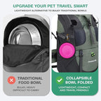 Collapsible Dog Bowls for Travel, Portable Dog Water Bowl & Food Bowl for Dogs and Cats, Foldable Pet Feeding Dish for Walking Hiking Camping with Carabiner, BPA Free, Purple