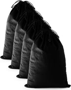 FantasyLife Shoe Bags for Travel, Washable Dust Bags for Storage & Packing, Flannel Shoe Pouch with Drawstring Closure for Purses, Handbags, Shoes & Toys (4, Black Beauty, 17.3"x12.6")