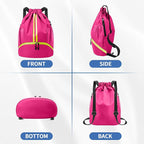 JELUTAR Drawstring Backpack Gym Bag with Shoes Compartment for Soccer, Basketball, Swim, Water-Resistant String Backpack Beach Cinch for Women Men, Rose
