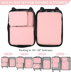 Gonex Compression Packing Cubes, 4pcs Expandable Storage Travel Luggage Bags Organizers (Pink)