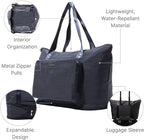 Baggallini Carryall Expandable Lightweight Travel Tote 22" Packable Folding Compact Nylon Washable Weekender w/Luggage Sleeve