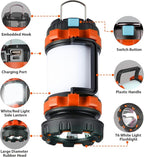 BOBKID 2 Pack Camping Lantern, Outdoor LED Camping Light, Rechargeable Flashlights with 1000LM, 6 Modes, IPX5 Waterproof Portable Emergency Camp Light for Hurricane Survival - Orange