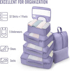 Veken 10 Set Packing Cubes for Travel Essential, Suitcase Organizer Bags in 4 Sizes, Carry-On Luggage Accessories with Large Laundry & Hanging Toiletry Bag, Must-Have for Airplane, Road Trip & Camping