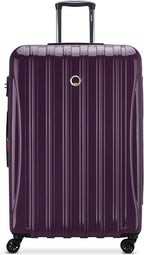 DELSEY PARIS Helium Aero Hardside Expandable Luggage with Spinner Wheels, Plum, Checked-Large 28 Inch