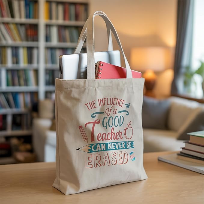 Aesthetic Canvas Tote Bag, Cute Reusable Bags for Women with Inner Pocket