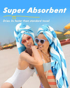 Genovega 6 Packs Oversized Stripe Turkish Beach Towel 74"x38" Thin Quick Dry Sand Free Pool Bath Swim Towels Extra Large XL Clearance Blanket Adult Travel Vacation Essentials Accessories