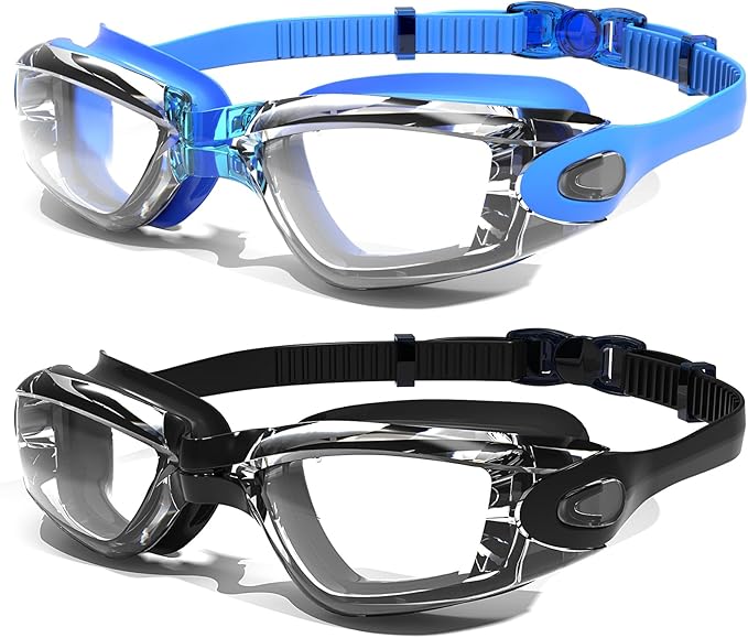 Braylin Swim Goggles, 2-Pack Swimming Goggles, Anti Fog, No Leaking For Adult Women Men Youth