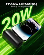 Kuulaa Small Portable Charger iPhone with Built-in Lightning Cable 5000mAh Power Bank Fast Charging for iPhone 14/13/13 Pro/12/12 Pro/11/XR/XS/X/8/7/6 Black