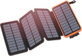 Hiluckey Solar Charger 25000mAh, Outdoor USB C Portable Power Bank with 4 Solar Panels, 3A Fast Charge External Battery Pack with 3 USB Outputs Compatible with Smartphones, Tablets
