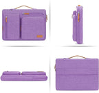 MOSISO 360 Protective Laptop Shoulder Bag,15-15.6 inch Computer Bags Compatible with MacBook Pro 16 inch, HP, Dell, Lenovo, Asus Notebook,Side Open Messenger Bag with 4 Zipper Pockets, Lilac