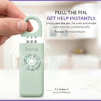 HOOTIE Personal Safety Alarm Keychain, 130dB Personal Alarm for Women Men and Kids, Pull Pin Emergency Panic Alarm with Strobe Light, Portable Self Defence Alarm for Campus Travel and Running - Mint