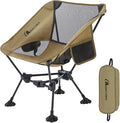 MOON LENCE Portable Camping Chair，Lightweight Backpacking Hiking Chairs,Compact,Foldable,with Anti-Sinking Large Feet for Beach,330 lbs Capacity (Khaki, Standard)