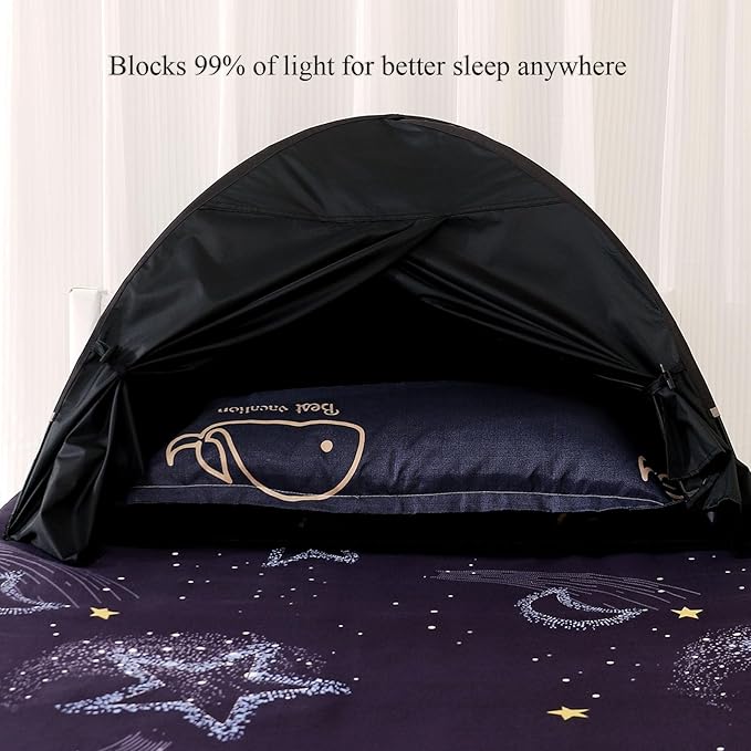 Sleep Bed Tent Light-Blocking Privacy Tent Blackout Canopy to Improve Sleep Anytime, Anywhere. Perfect for Nightshift, Dorms, Travel, Naps and Relaxation