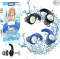 Waterproof Swimming Ear Plugs for Kids - 2 Pairs of Reusable Soft Silicone Swim Earplugs,Ear Protection for Children (4-12 Years Old) - Ideal for Surfing, Diving, Pool, Showering, and Water Sports