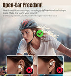 King Lucky Clip-On Earbuds Gen 3, Open-Ear Wireless Bluetooth 6.0 Headphones with Mic, Secure Fit for Small Ears & Glasses Wearers, 50H Playtime, ENC, IPX5 Waterproof Sport Ear Buds (Light White)