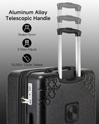 Somago Expandable 2-Piece Luggage Sets 20"/24" Suitcases with Shock-Absorbing Braking Spinner Wheels Moon Star Design Hard Shell Suitcase with Cupholder TSA Lock (Black,Expandable 20/24 Inch)