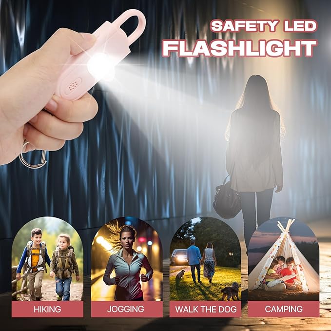 Personal Safety Alarm for Women, 130dB Loud Siren with SOS Strobe Light, Flashlight, 1000ft Audible Help Kids, Elderly Emergency Call, Self Defense Keychain for College Essentials