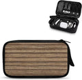 Wood Grain Electronic Accessories Carry Case Large Electronics Organizer Travel Case Portable Cord Organizer Travel for Cable Charger Phone Earphone