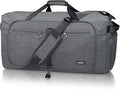Fmeida 65L Duffle Bag with Shoes Compartment, Foldable Travel Duffel Bags for Men Women, Large Packable Travel Bag Water Repellent & Tear Resistant (Gray)
