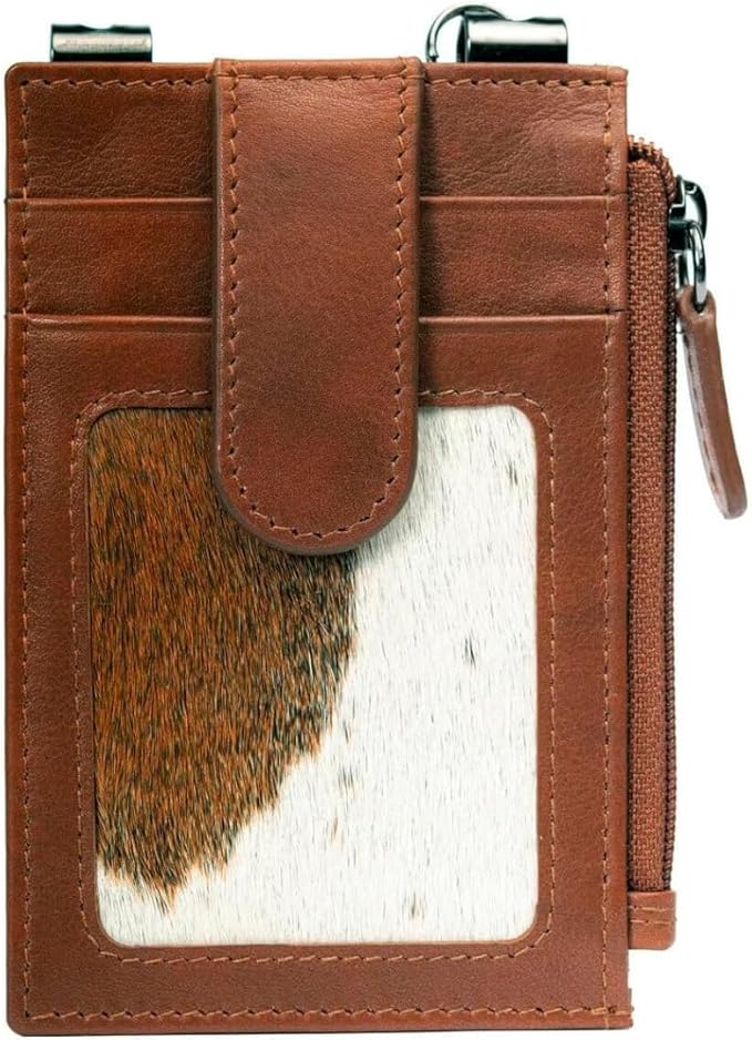 RFID Blocking Boot Wallet with Security Chain & Zipper Lock – Genuine Leather Wallets for Men, Travel Wallets Women, Minimalist Leather Card Holder