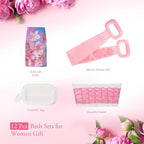 Mothers Day Gifts for Women, 13Pcs Bath & Body Gift Set Basket for Women, Cherry Blossom Bath and Body Gift, spa kit, Self Care Pampering Kit, Diffuser, Home Spa, cosmetic Bag, Birthday, Bridal Shower