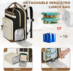 MATEIN Work Backpack with Lunch Compartment Detachable, 15.6 Inch Laptop Backpack with Organized Pocket, College Computer Backpacks Meal Prep Bag Gift for Teachers Nurse Adult Commute Office