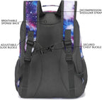 FlowFly Kids Backpack for Toddler Boys Girls, Simple Lightweight Bookbag for Daycare Kindergarten Elementary School Travel, Small Modern Bag (Large), Galaxy
