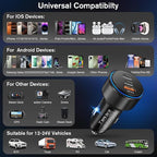 USB C Car Charger 3Pack, 3-Port 93W Dual PD USB-C & USB-A Fast Charging Cigarette Lighter USB Charger for Samsung S25 S24, Car Phone Adapter Accessories for iPhone 17/Air/16/15 Pro Max, Pixel