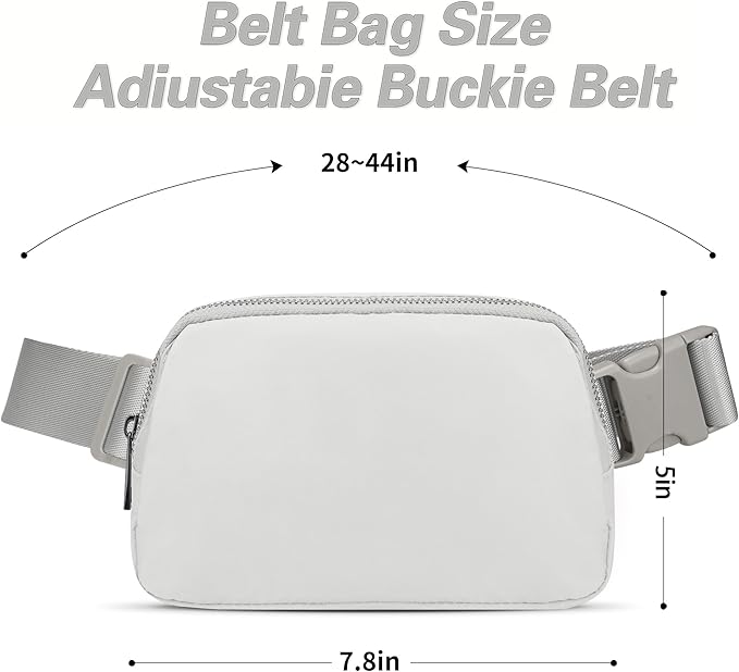 JSJ Mini Fanny Pack for Women & Men,Valentines Day Gifts for Girls Teens Kids Daughter Sister Her,Trendy Stuff Crossbody Bags Cute Everywhere Belt Bags. (Gray)