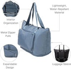 Baggallini Carryall Expandable Lightweight Travel Tote 22" Packable Folding Compact Nylon Washable Weekender w/Luggage Sleeve