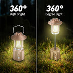 Retro Classic LED Camping Lantern, Rechargeable Stepless Dimming Vintage Lantern, 3 Light Modes (2000K-6500K), 8000mAh Power Bank, Bright Hanging Tent Light for Indoor & Outdoor, Hiking, Camp
