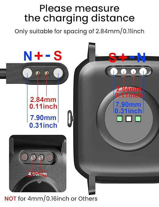 Sinoacc Smart Watch Charger for Skg Letsfit Cubitt Yamay Willful Fitpolo Tozo Wyze Umidigi Blackview 3.3Ft USB Magnetic Charging Cable Cord for Umidigi Uwatch 3S 3 2 2S Urun Smartwatch