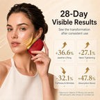 ZDEER GS5 Electric Heated Gua Sha Facial Sculpting Tool with Vibration, LED Red Light Therapy Face & Neck Massager, Skin Firming Device, Premium Gift for Women Mom, Includes 2 × 10ml Massage Oil, Red