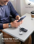 JOYROOM Portable Charger, Power Bank with Built-in Cables & LED Display, 5000mAh 20W PD Fast Charging & Fast Recharge, Travel Keychain Battery Pack for iPhone 17/16/15/14/13/12 & Apple Watch, Black