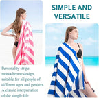 4 Packs Extra Large Bath Towels Striped Beach Towel Set Bathroom Sheets Bulk Quick Dry Soft Fluffy XL Big Oversized Absorbent Blanket Turkish Microfiber Hotel Shower Pool Hot Toallas Grandes