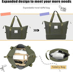 Lightweight Expandable Softside Luggage Sets 3 Piece, Large Capacity Travel Suitcase with Spinner Wheel, TSA Lock, Easy Access Design and Adjustable Telescoping Handle (Army Green)