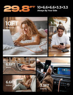 LISEN USB C Cable, 5-Pack [3.3/3.3/6.6/6.6/10FT] Orange for iPhone 17 Charger Cord, 60W C to C Cable Fast Charging for iPad, iPhone 17 Air 16 15 Pro Max, Samsung Z Flip 7/S25/S24