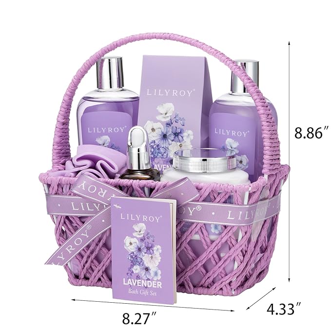 Mothers Day Gifts for Women - Lavender Bath and Body Gift Set for Women, Spa Gift Basket | Mothers Day Gifts for Mom, Birthday, Self Care, Valentines Day, Christmas Gift, All Occasion
