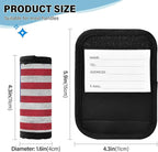 2Pcs Luggage Handle Wrap Suitcase Identifier Handle Covers Tags Soft Travel Bags Luggage Handle Gripper Accessories for Airplane Flying USA Flag