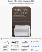 Carry On Luggage with Spinner Wheels, 8010S Aluminum Frame Zipperless Polycarbonate Hard Shell Suitcase (ZX-Core, Silver, 20 Inch)