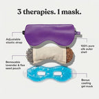 ASUTRA Silk Eye Pillow for Sleep, Purple - Filled w/Lavender Buds & Flax Seeds, Weighted Eye Mask, Meditation & Light Blocking Blindfold, Cooling Gel Mask Included
