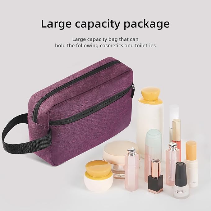 Icramsy Travel Toiletry bag Toiletry bag for women men Hanging Cosmetic bag Travel accessories for Women Men (Deep purple)