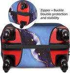 Travel Luggage Cover Suitcase Protector Fits 25-28 Inch Luggage, Blue Purple Marble Elastic Washable Stretchy Anti-scratch Luggage Sleeve with Concealed Zipper for Wheeled Suitcase Travel Accessories