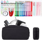 CAAORDKSO Travel Cable Organizer Pouch Electronic Accessories Carry Case Water Resistant Accessories Organizer Pouch Bag for Cable, Cord, Charger, Phone, Power Bank, Earphone (Big-Black)